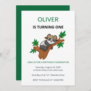 Cute Koala Wild Animal Kids First Birthday Invitation