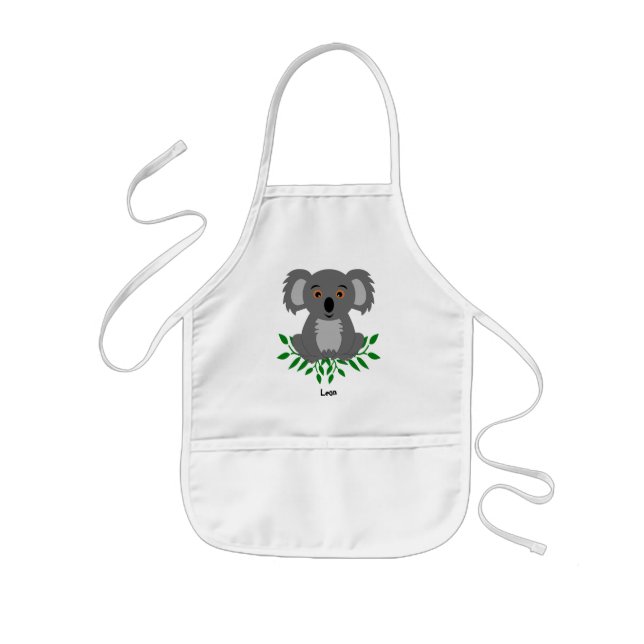 Cute koala with eucalyptus kids    apron (Front)