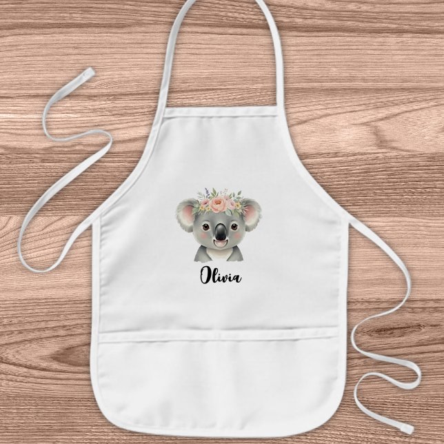 Cute Koala with Floral Crown  Kids Apron (Creator Uploaded)