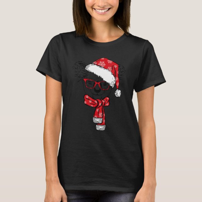 Cute Koala with Santa Hat Xmas Koala  For Women Ki T-Shirt (Front)
