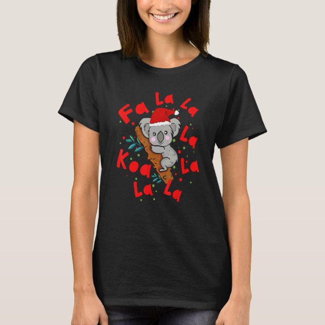 Cute Koala with Santa Hat Xmas Koala  For Women Ki T-Shirt (Front)