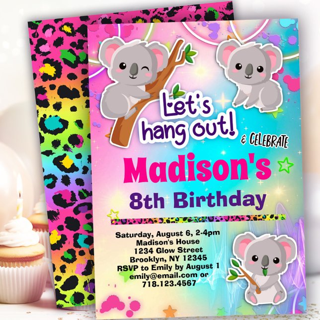 Cute Koalas Birthday Party Invitation (Creator Uploaded)