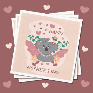 Cute Koalas Mother's Day Paper Napkins