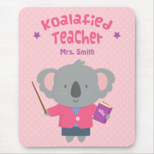 Cute Koalified Koala Bear Female Teacher Pun Humou Mouse Pad