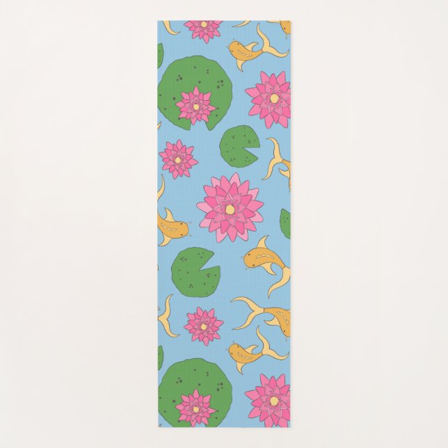 Cute Koi Fish Pond Fitness Meditation Yoga  Yoga Mat (Front)