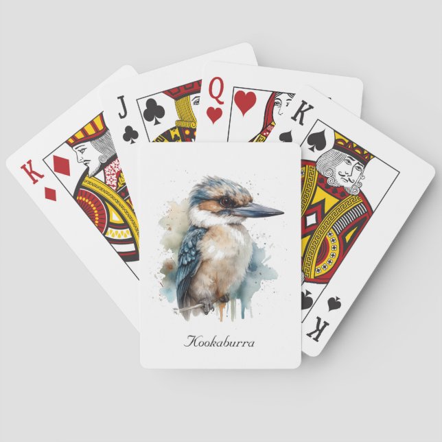 Cute Kookaburra on a Branch , custom Playing Cards (Back)