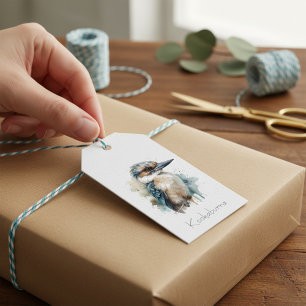 Cute Kookaburra on a branch customisable Gift Tags