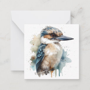 Cute Kookaburra on a branch painted in water colou Card