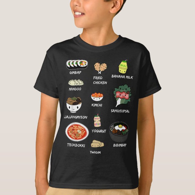 Cute Korean Food , Bibimbap and Korean Aesthetic K T-Shirt (Front)