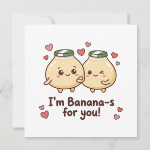 Cute Korean I Love You Banana Milk Card