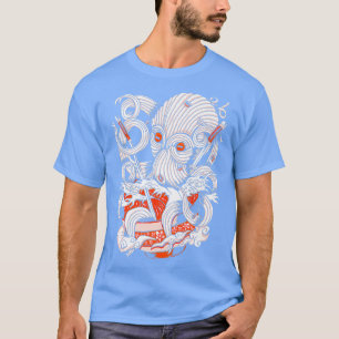 Cute Kraken Ramen Octopus Retro Anime Ramen Lover  T-Shirt