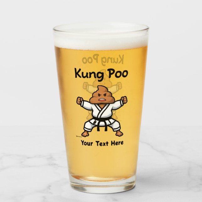 Cute Kung Poo Karate Glass (Back Filled)