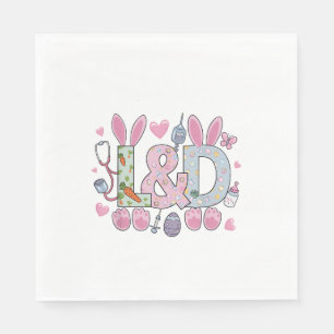 Cute L&D Labor and Delivery Nurse Easter Bunny Egg Napkin