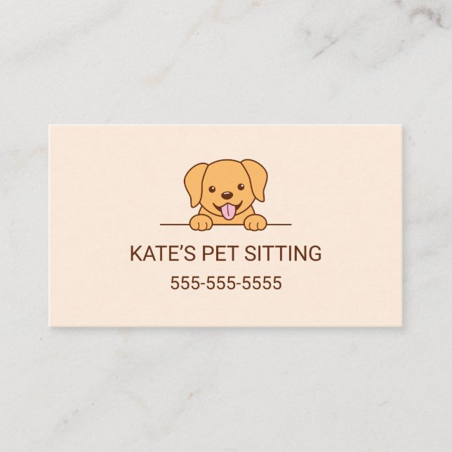 Cute Lab Retriever Dog Pet Sitting Service Business Card (Front)