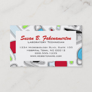 Cute Laboratory Pattern White Business Card