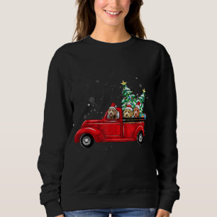 Cute Labradoodle Dog Driving Xmas Truck Christmas  Sweatshirt