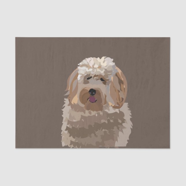 Cute Labradoodle Goldendoodle Poodle Dog  Tissue Paper (Front)