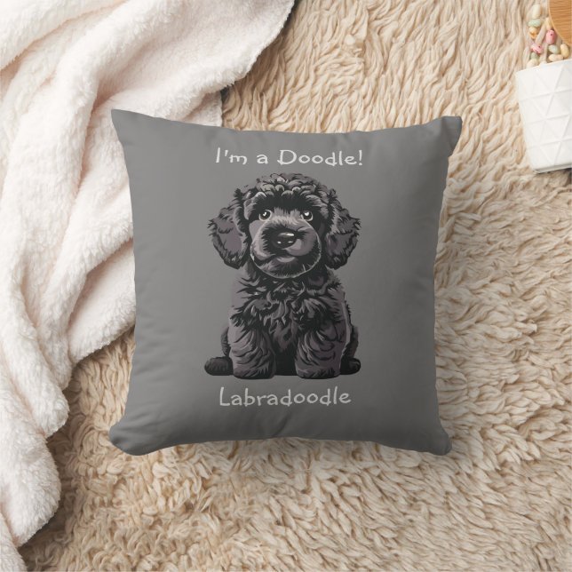 Cute Labradoodle Puppy - I'm a Doodle! Cushion (Blanket)