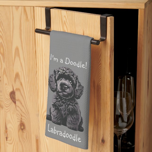 Cute Labradoodle Puppy - I'm a Doodle! Tea Towel (Thirds Fold)