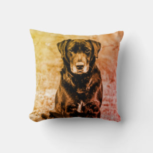 Cute Labrador Black Dog Puppy Pet Cushion