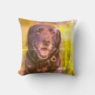 Cute Labrador Black Dog Puppy Pet Throw Pillow