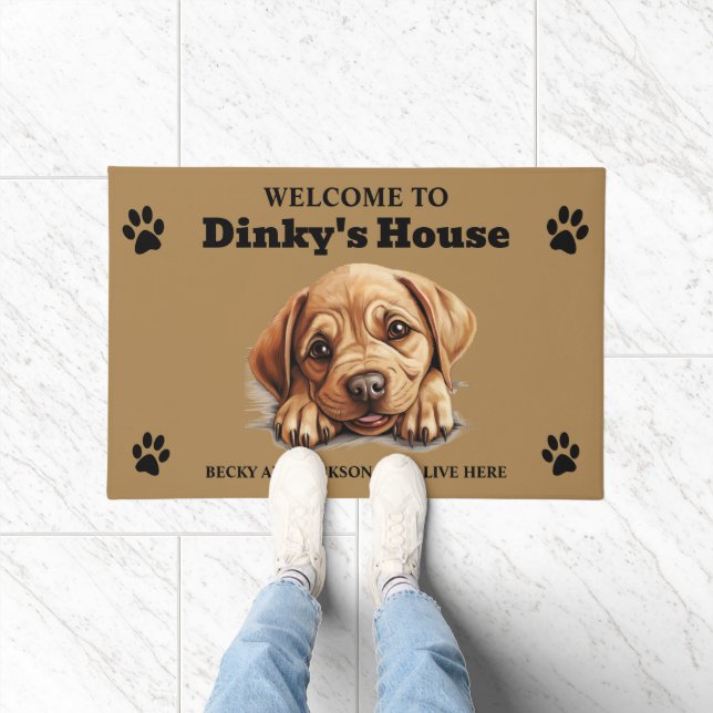 Cute Labrador Bulldog Photo Doormat (Indoor)