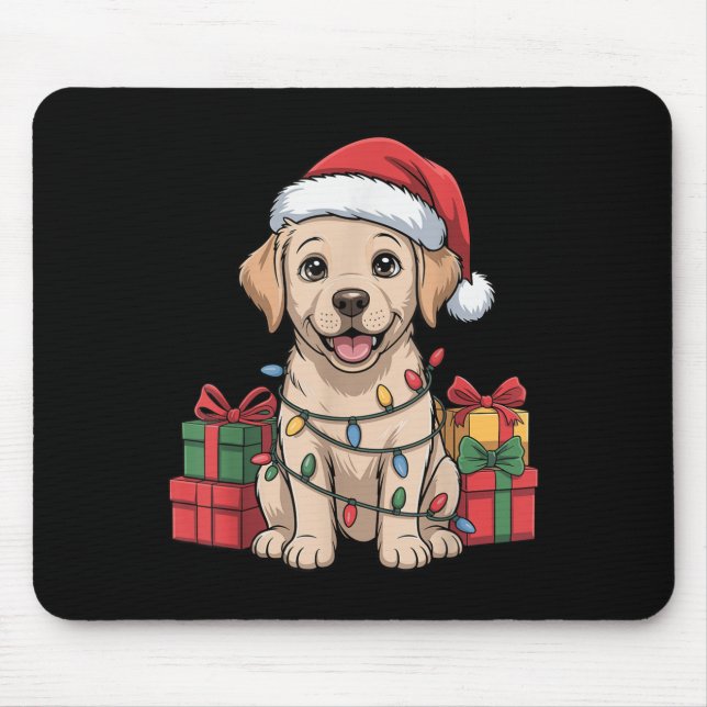 Cute Labrador Christmas Design Funny Lab Dog Lover Mouse Pad (Front)