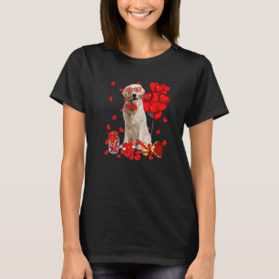 Cute Labrador Dog Funny Heart Valentine's Day Dog T-Shirt