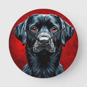 Cute labrador dog round clock