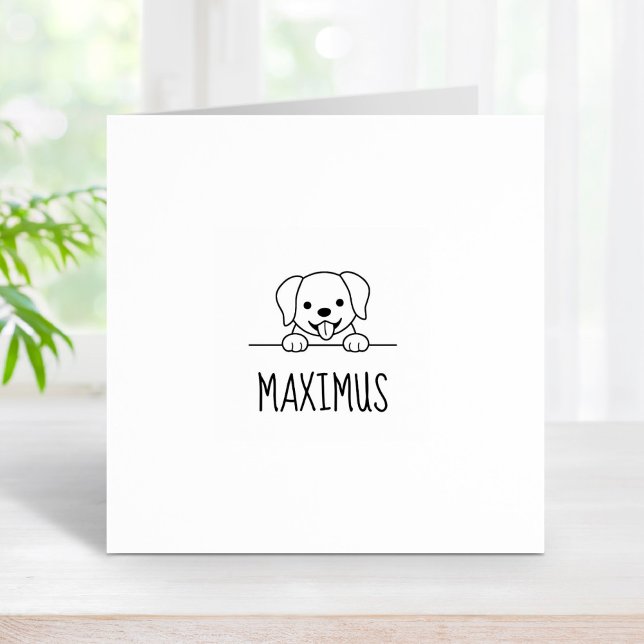 Cute Labrador Retriever Custom Name Rubber Stamp (Creator Uploaded)