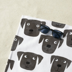 Cute Labrador Retriever Dog Beach Towel