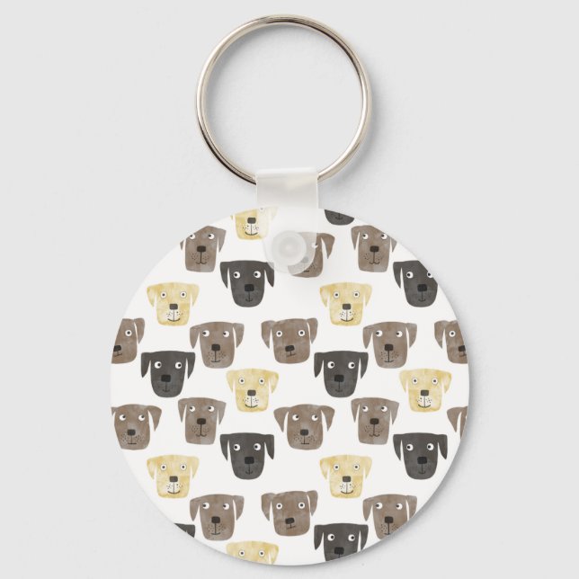 Cute Labrador Retriever Dog Key Ring (Front)