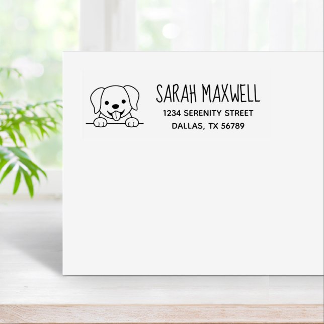 Cute Labrador Retriever Pet Address Rubber Stamp (Creator Uploaded)