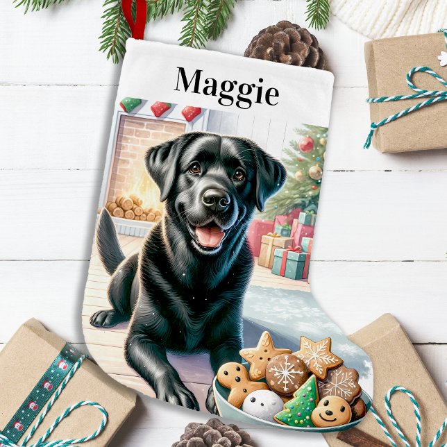 Cute Labrador Retriever Santa Cookies Dog Lover Small Christmas Stocking (Creator Uploaded)