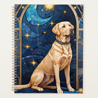 Cute Labrador Retriever Stained Glass Sky Moon Planner
