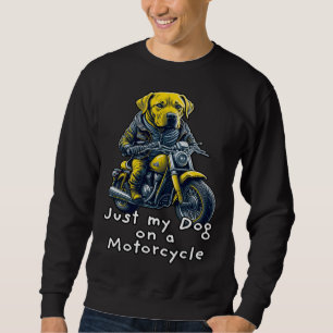 Cute Labrador ride on a motorcycle  Christmas Sweatshirt