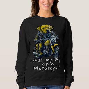 Cute Labrador ride on a motorcycle  Christmas Sweatshirt