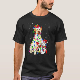 Cute Labrador Santa Hat Christmas Light Xmas T-Shirt