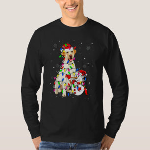Cute Labrador Santa Hat Christmas Light Xmas T-Shirt