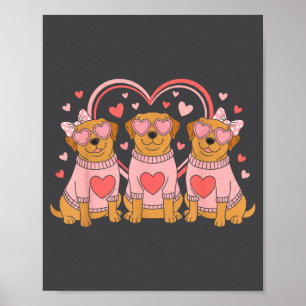 Cute Labrador Valentines Heart Dog Lover Men Women Poster