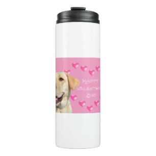 Cute Labrador with Hearts Valentine Thermal Tumbler
