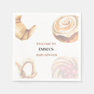cute Lace Border Cinnamon Roll Baby Shower  Napkin