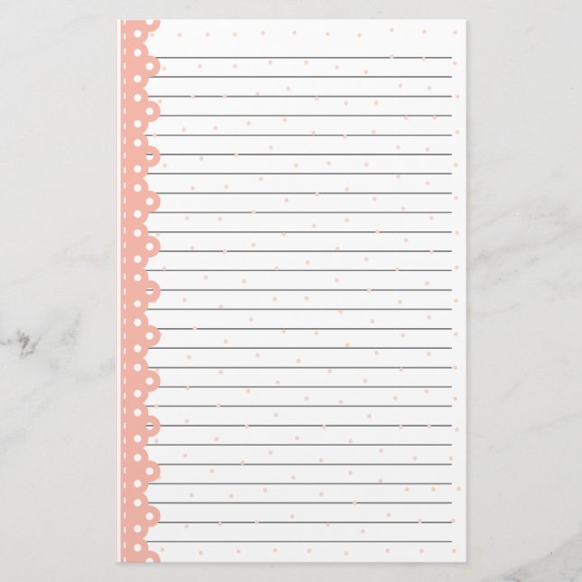 Cute Lace Border Valentine's Day Lined Stationery (Front)