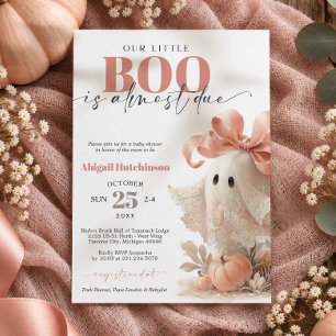 Cute Lace Ghost Halloween Baby Shower Invitation
