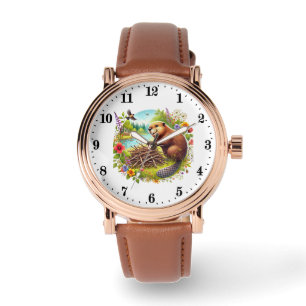 Cute ladies animal beaver lovers watch