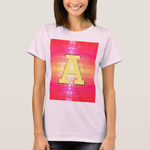Cute Ladies T-shirt With Pink Coral and Yellow