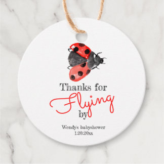 Cute lady bug baby girl baby shower favour tag