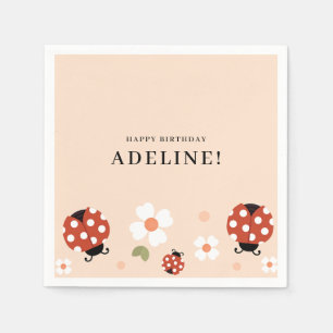 Cute Lady Bug Birthday Party  Napkin