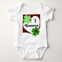 Cute Lady Bug & Clover Leaf 1st Birthday Baby Body