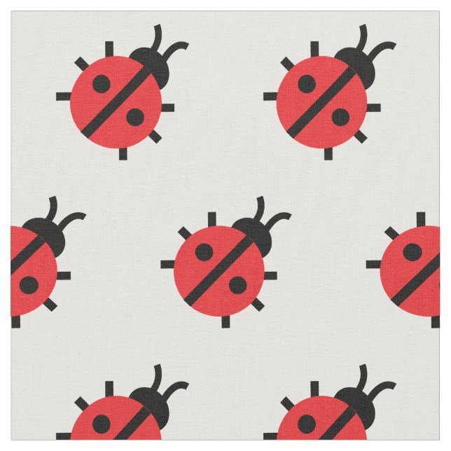 Cute Lady Bug Kid Baby Nursery Bug Insect White Fabric (Close Up)
